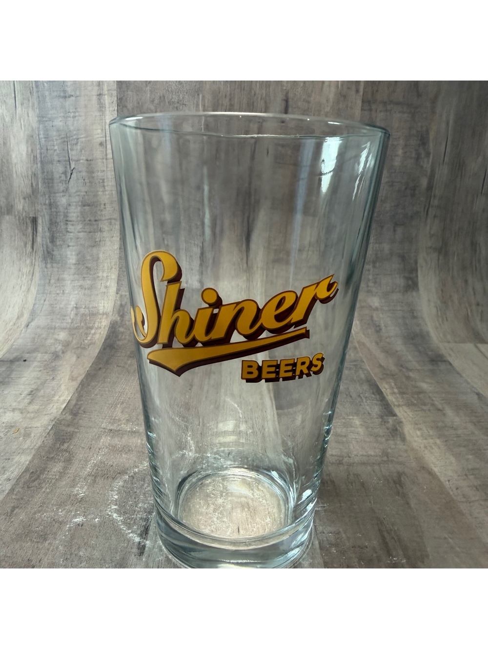 Shiner Beers Pint Beer Glass Vintage Logo Texas Brewery 5 7/8" Tall